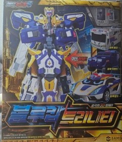 Metal Cardbot Blue Cop Trinity Transforming Police Car Robot Toy