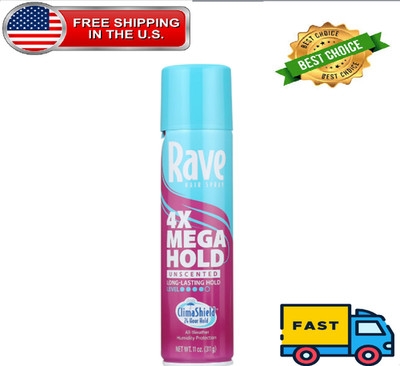 Rave 4X Mega Hold Hair Spray All-Weather, Vitamin-Rich Formula, 11 oz