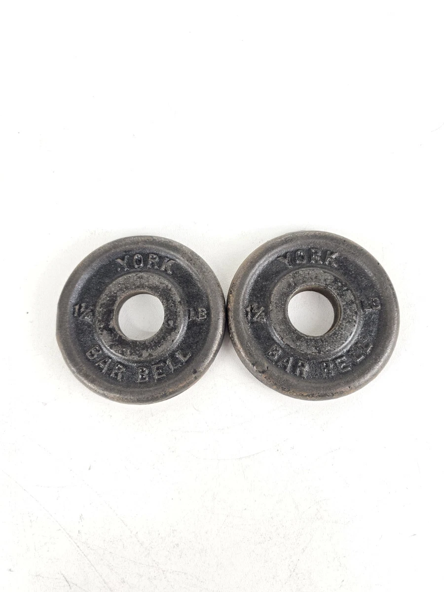 4 Assiettes York Barbell En Acier 25 Lb Chacune – 100 Lb De Poids Standards – Disques De Muscu Anciens