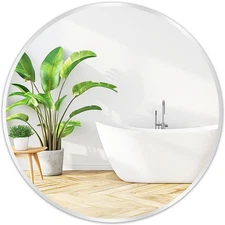 Silver Circle Mirror for Wall 20 inch - Round Mirror for Bathroom, Entryway, ...