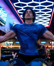 YoungLA 4117 Superman Compression T-Shirt Blue Size Medium  💯 authentic 