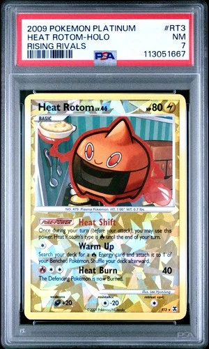 2009 POKEMON PLATINUM RISING RIVALS #RT3 HEAT ROTOM HOLO PSA 7