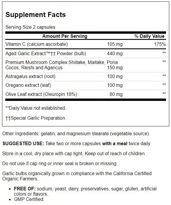 Fórmula de Apoyo Inmunológico Kyolic 103 100 Cápsulas Foto 2 de 2