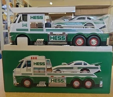 2016 Hess Toy Truck and Dragster White Green