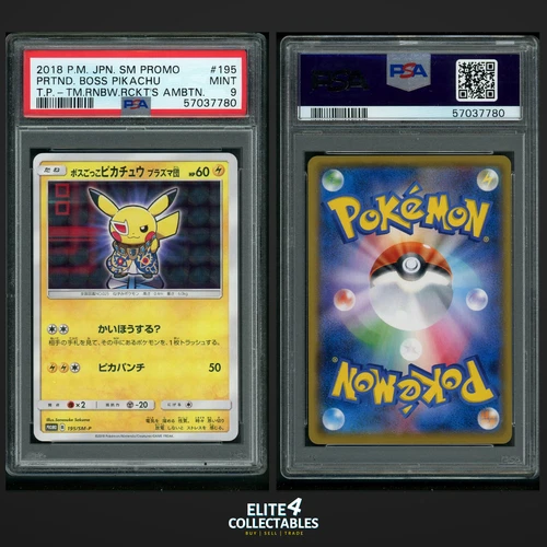Pretend Boss Pikachu Team Plasma 195/SM-P  - PSA 9 (JPN Promo - SM-P)