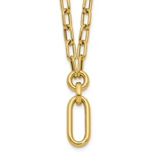 14k Yellow Gold Polished Fancy Mixed Link Necklace