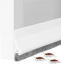 Door Sweep for Bottom Door Draft Stopper with Brush Self Adhesive Under Doors Ga
