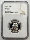 1951 Proof Washington Silver Quarter 25C NGC PF68 STAR Coin POP 6/27!  BM1