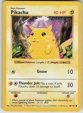 Pokemon TCG Pikachu Common Base Set (Shadowless) 058/102