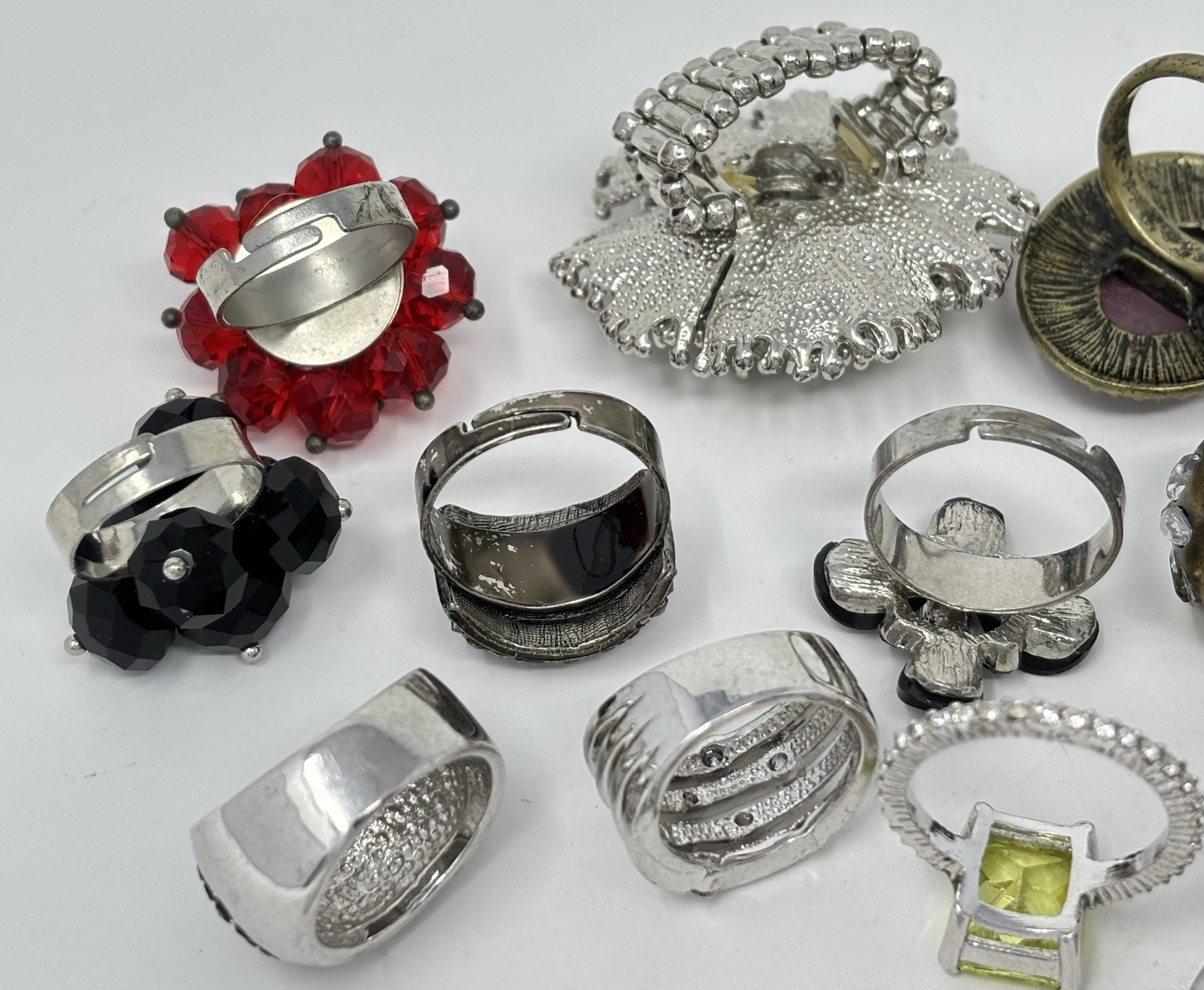 Chunky Rhinestone Statement Costume Cocktail Ring… - image 14