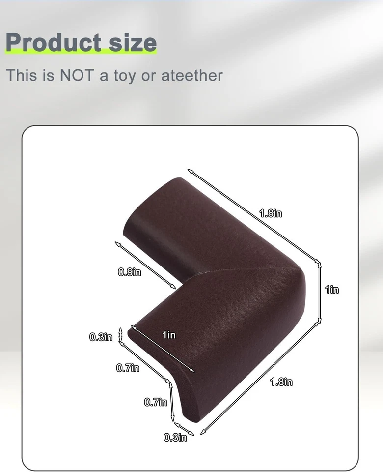 Protectores de esquina de espuma a prueba de bebés protectores de muebles ignífugos café Foto 2 de 4