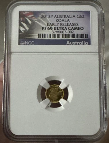 2013 P Australia Koala PROOF .9999 GOLD 0.5g $2 NGC PF-69 UCAM EARLY RELEASE-002