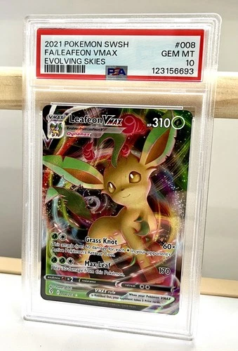 Leafeon VMAX - 008/203 - PSA 10 - Pokemon SWSH Evolving Skies - Eeveelutions