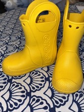 Crocs Handle It Rain Boots Yellow Child's Size C8 Waterproof