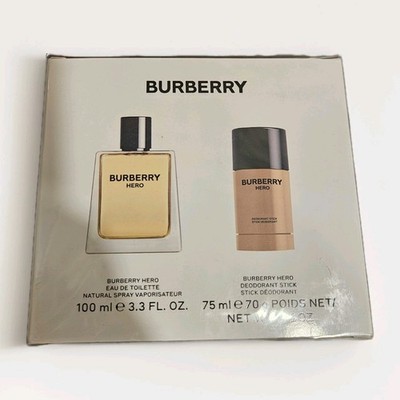 Burberry Hero Gift Set for Men 2 Piece EDT Spray 3.3 oz + Deo Stick 75 ml