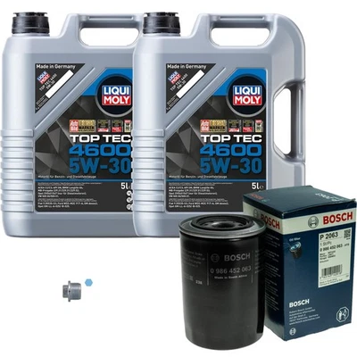 BOSCH, LIQUI MOLY BOSCH Ölfilter 10 L Liqui Moly Top Tec 4600 5W-30 Öl für Mitsubishi Pajero IV
