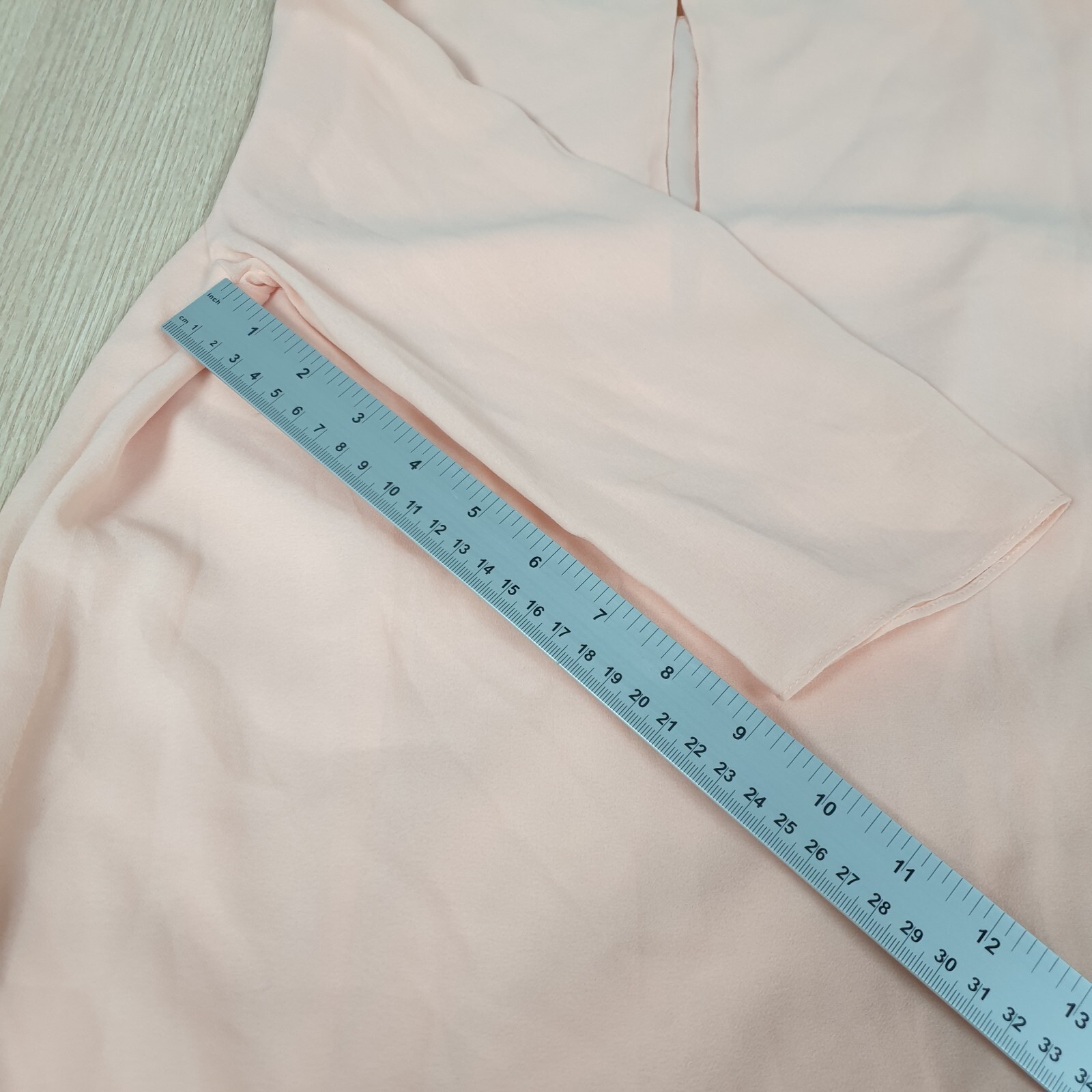 Zara Ruched Tunic Dress Women's XS Peach Knee Length Midi Casual Round Neck thumbnail 13