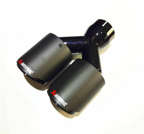 Akrapovic coche escape doble en y TODAS LAS MEDIDAS CARBONO REAL MATE Y BRILLO - Picture 4 of 5