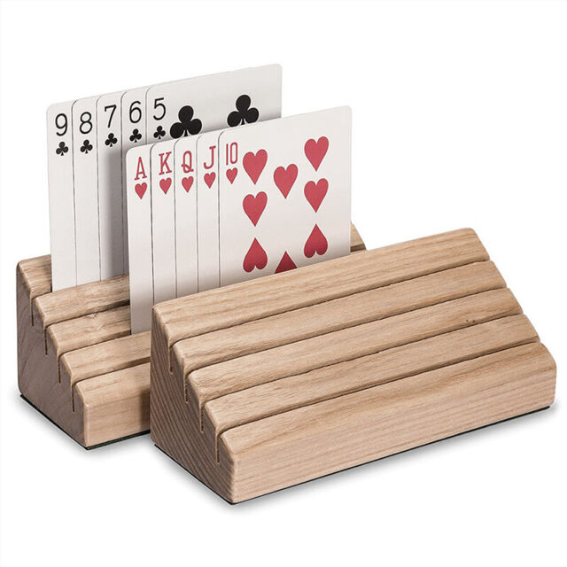 Playing Card Holder Solid Wood Wooden Poker Party Accessories Poker Base QM