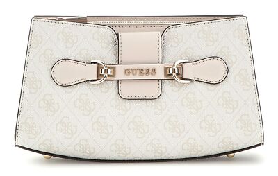 GUESS Nolana Crossbody Top Zip Umhängetasche Tasche Dove Logo creme