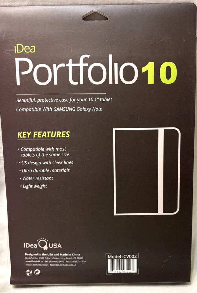 NUEVA Funda de Cuero para Tablet Idea Portfolio 10 10.1" Samsung Galaxy Note Foto 2 de 2