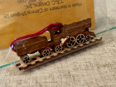 DISCONTINUED Celebrations In Time Laser Cut WOODEN TRAIN Christmas Ornament