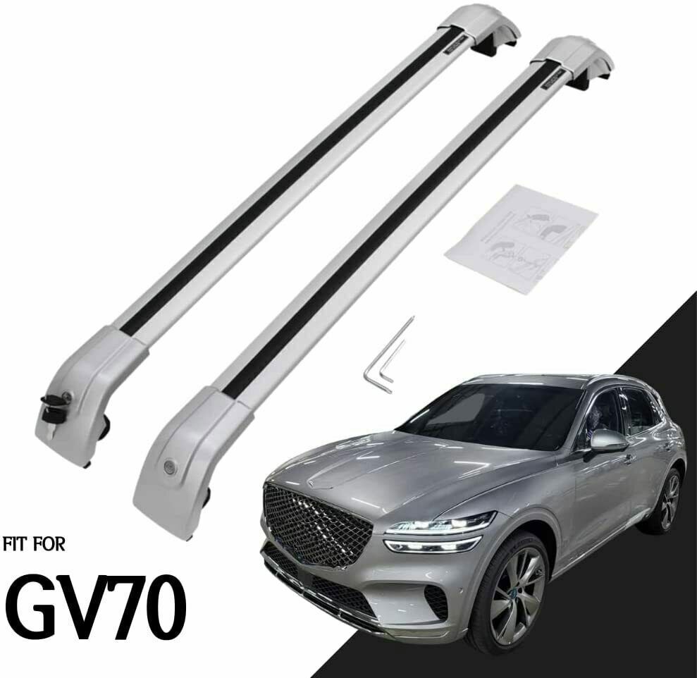2Pcs Lockable Cross Bars Crossbars Fit for Genesis GV70 2022 2023 Roof Rail Rack