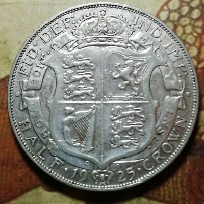 Stichtag 1925 Silber 1/2 Half Crown Münze Km818,2 schöne Erhaltung