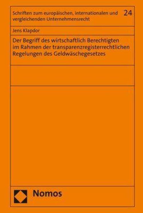 Thumbnail - Jens Klapdor | Der Begriff Des Wirtschaftlich Berechtigten Rahmen