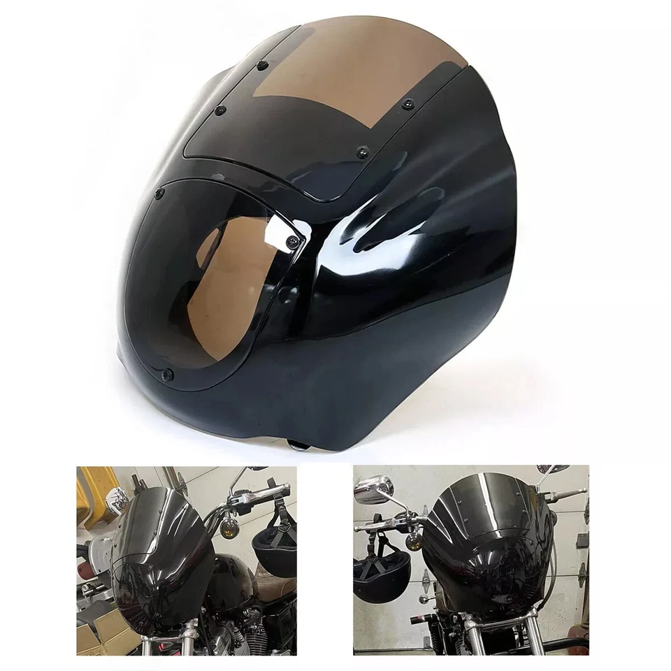 Carenado de faros de cuarto ahumado parabrisas para Harley Sportster 883 1200 88-22 Foto 2 de 4