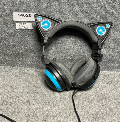 Brookstone Cat Ear Headphone In Black & Blue Color With Brookstone Cat Ear Headphone In Black & Blue Color With