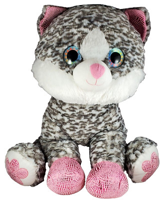 2017 Large Plush Multicolor Cat Pink Earlobes and Paws Toys ''R'' Us