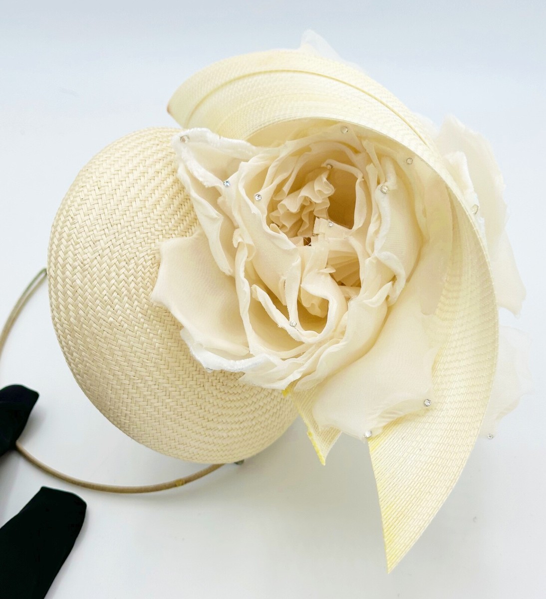 Philip Treacy London Fascinator Hat Beige Neutral Color Swirl Made