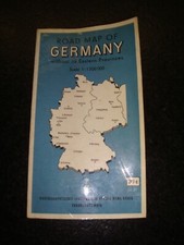 CARTE ROUTIÈRE VINTAGE 1970 DE L'ALLEMAGNE SANS SES PROVINCES DE L'EST