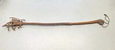 Primitive Leather Horse Riding Crop Whip Branch Indian wood wrist grip RARE nice
