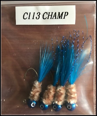 Hand Tied Hackle Tail Crappie Jigs Made in The USA 1/16th Ounce #4 or 6 Hook New