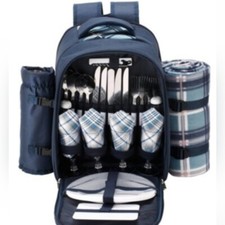 NEW VONSHEF Picnic Backpack 4 pc Knives Forks...