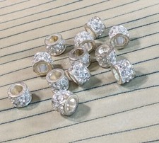 Rhinestone Beads Spacer White 12mm DIY Pendant Making 12 pcs