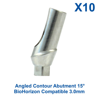 10x Dental Fixture BioHorizon Compatible 3.0mm Angled Contour Adapter Head 15°