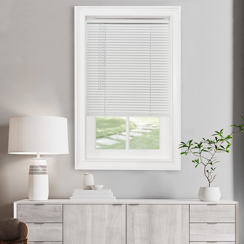 Cordless Light Filtering Mini Blind - 28 Inch Width, 48 Inch Length, 1" Slat Siz