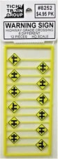 HO Scale Tichy Train Group 8252 Highway Grade Crossing Warning Signs (12) pcs