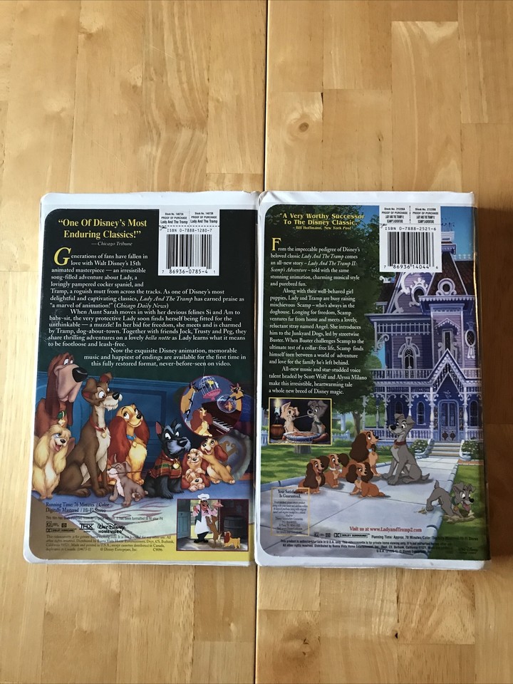 "Lady And The Tramp / Lady And The Tramp II: Scamp's Adventure" VHS