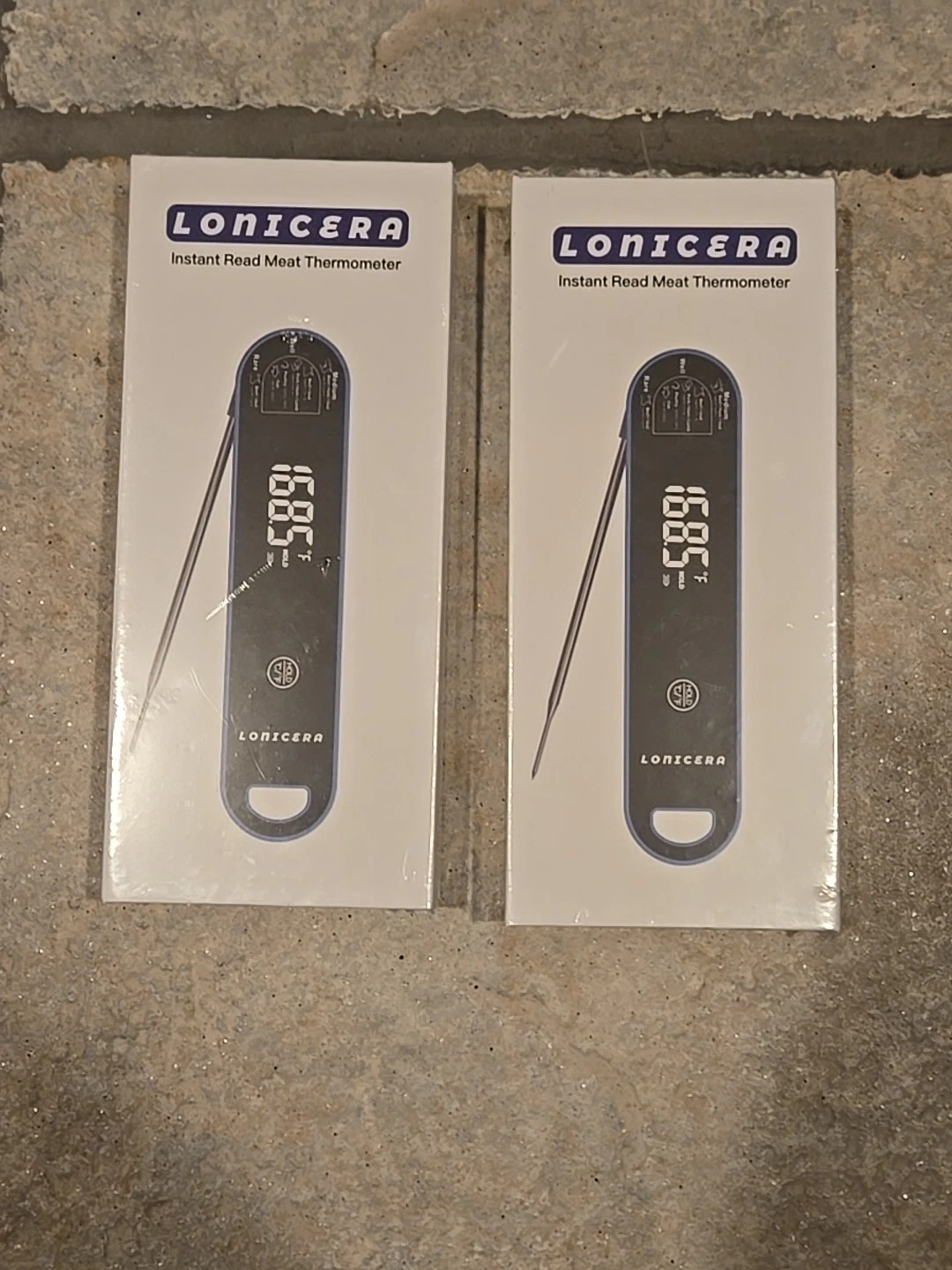 2x Lonicera Professional Instant Read Meat Thermometer VA Display Waterproof