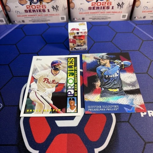 MLB Funko Bitty POP Philadelphia Phillies Bryce Harper, NEW-OPEN Capsule+ 2 Card