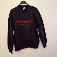 STANFORD UNIVERSITY Cardinals Vintage 90s Embroidered Crewneck, Black- XL