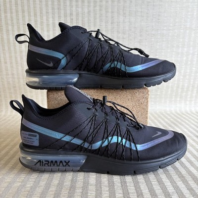 Nike Air Max Sequent 4 Utility Shoes Mens Size 13 Black Racer Blue AV3236-005