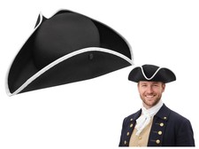Revolutionary War British Redcoat Colonial Tricorn Pirate Hat Costume Accessory