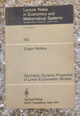 Stochastics Dynamic Properties Of Linear Economic Properties 182  Jurgen Wolters