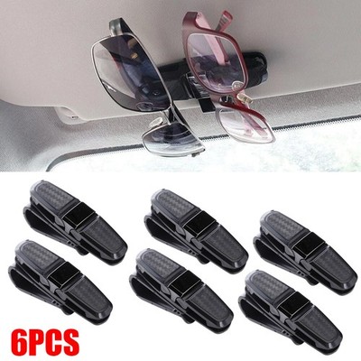 6 Packs Car Glasses Sunglasses Eyeglass Ticket Card Auto Sun Visor Clip Holder