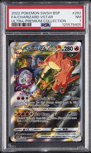 2022 POKEMON SWSH ULTRA-PREMIUM COLLECTION FULL ART/CHARIZARD VSTAR PSA 7